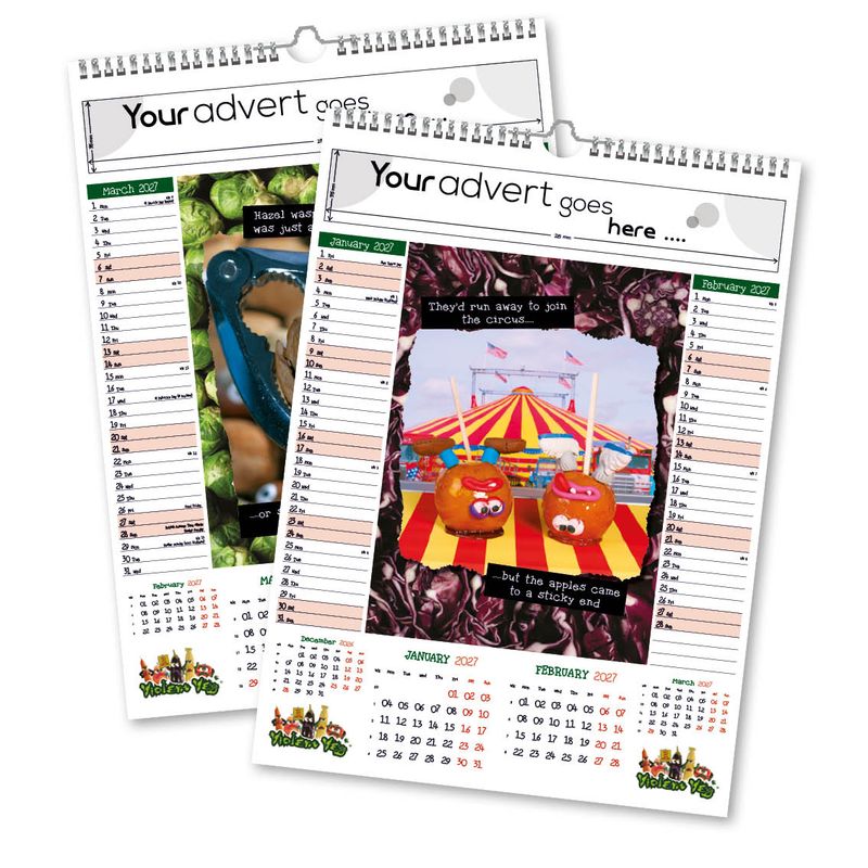 Violent Veg 6 Leaf Mini Memo Calendar, 2027 edition