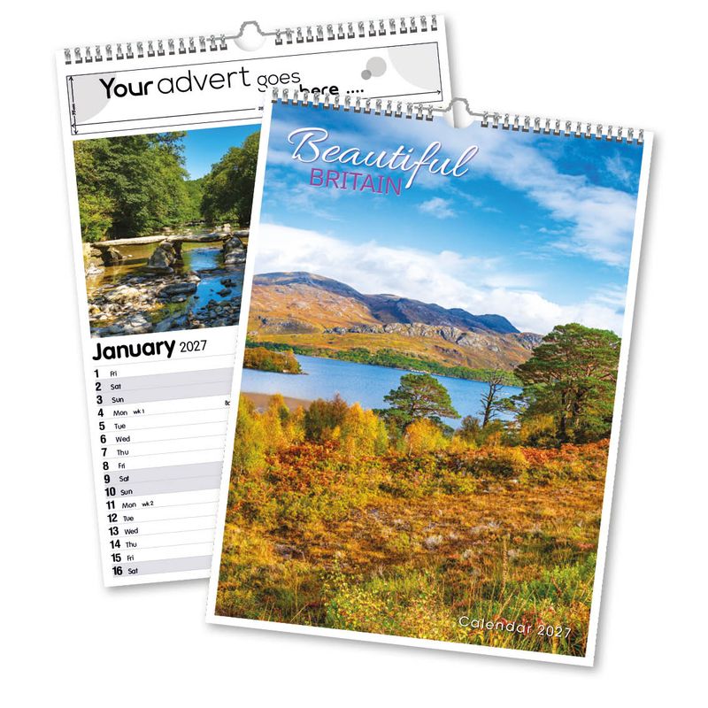 Beautiful Britain 13 Leaf Mini Memo Calendar, 2027 edition