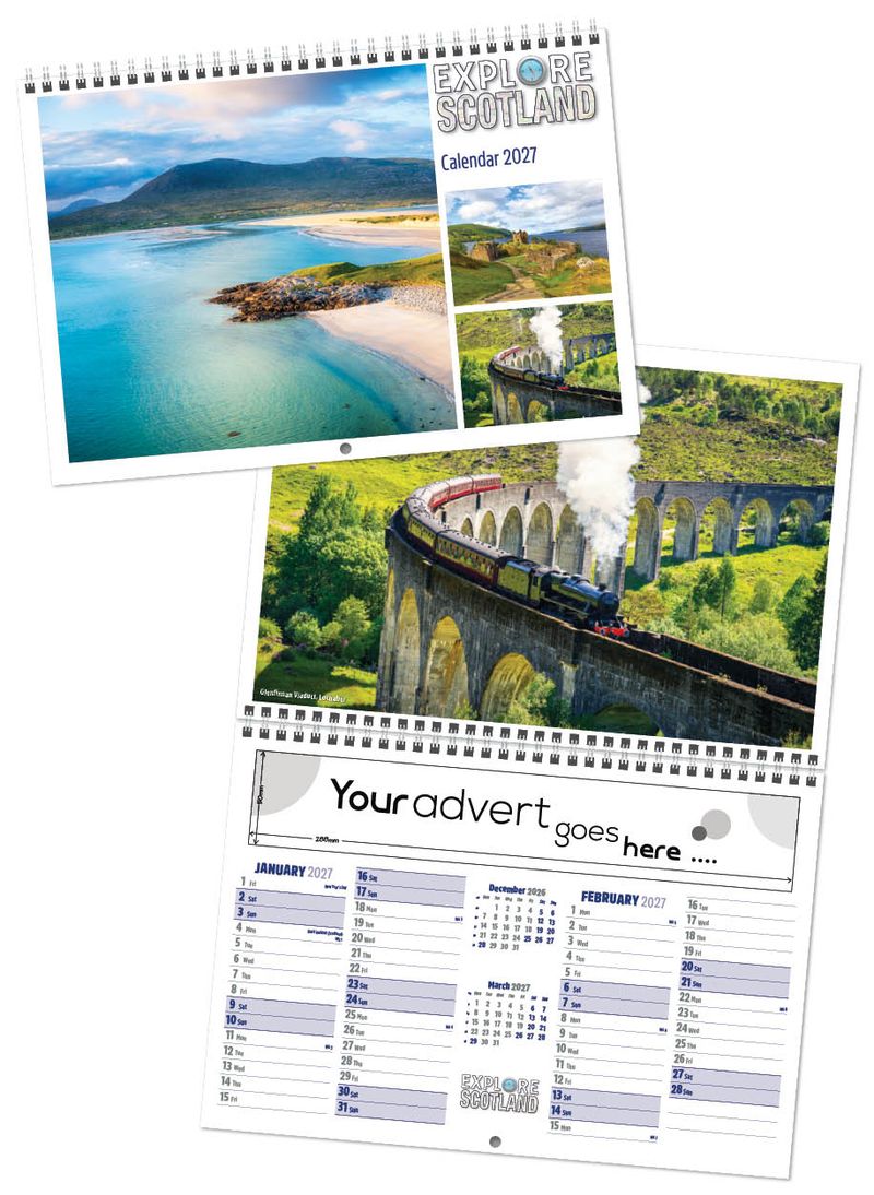 Explore Scotland Central Wiro Wall Calendar, 2027 edition