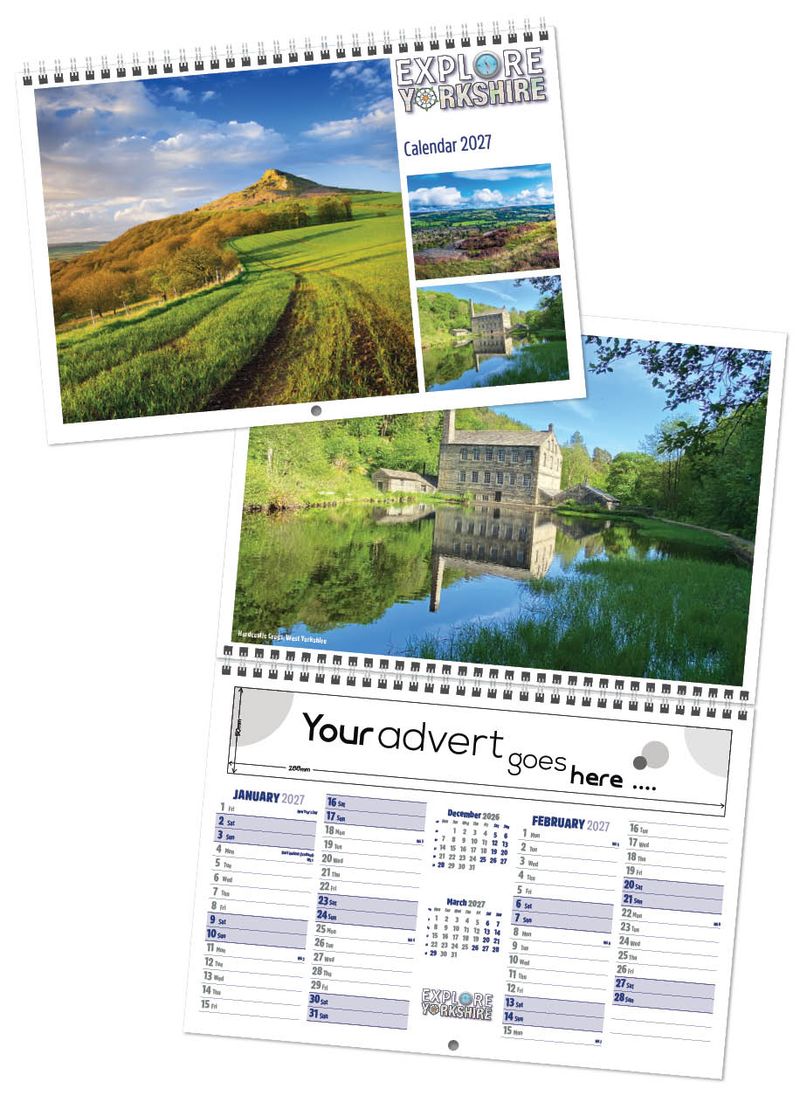 Explore Yorkshire Central Wiro Wall Calendar, 2027 edition