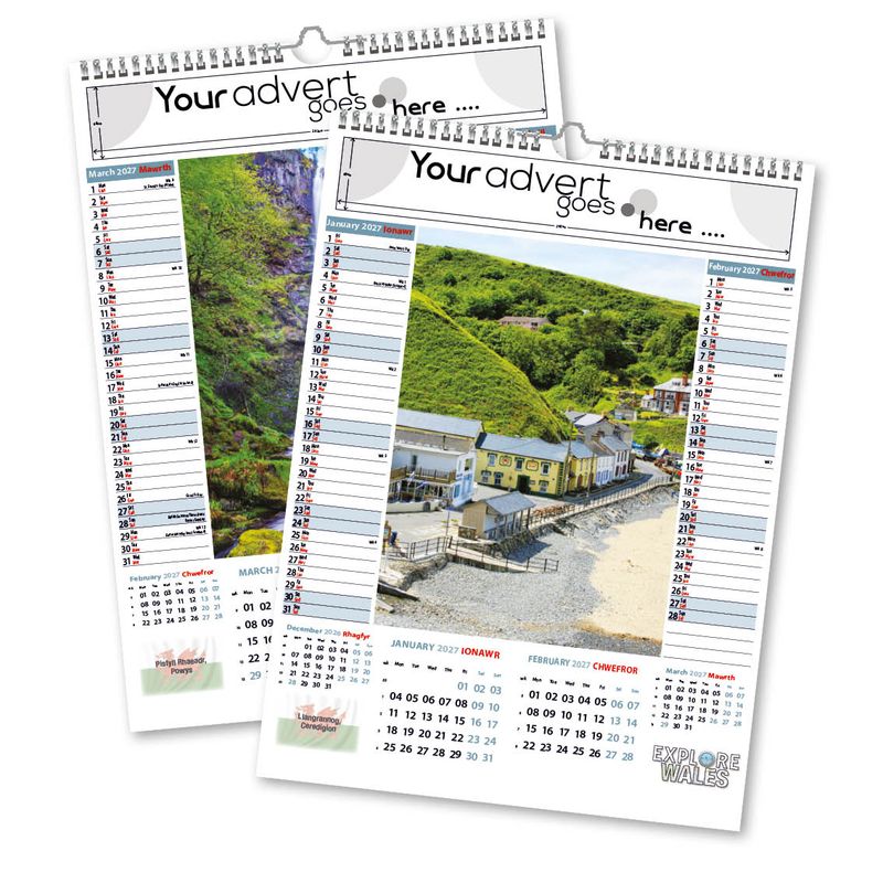 Explore Wales Memo Wall Calendar, 2027 edition