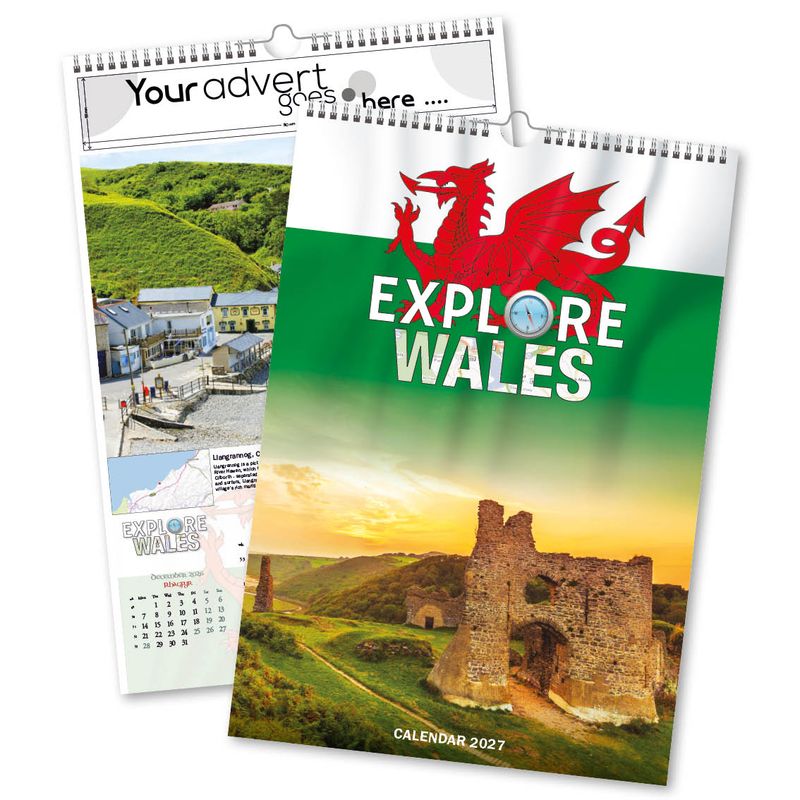 Explore Wales Wall Calendar, 2027 edition