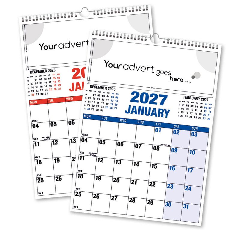 Mini Jotter Commercial Wall Calendar, 2027 edition