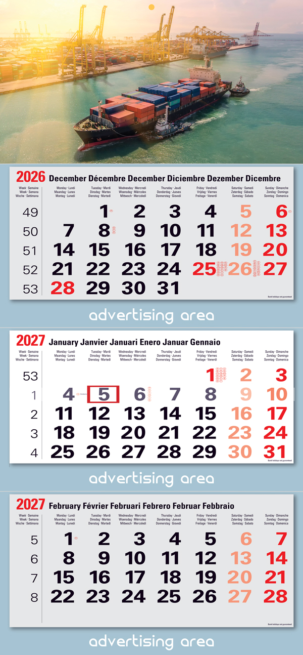 Triple Pad Shipping Calendar