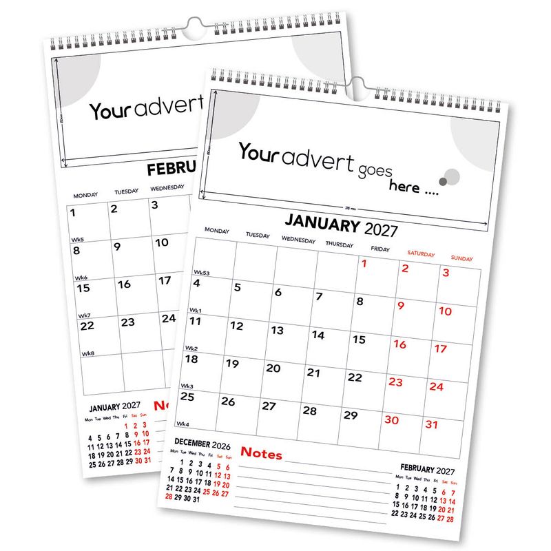Mini Organiser Commercial Wall Calendar, 2027 edition