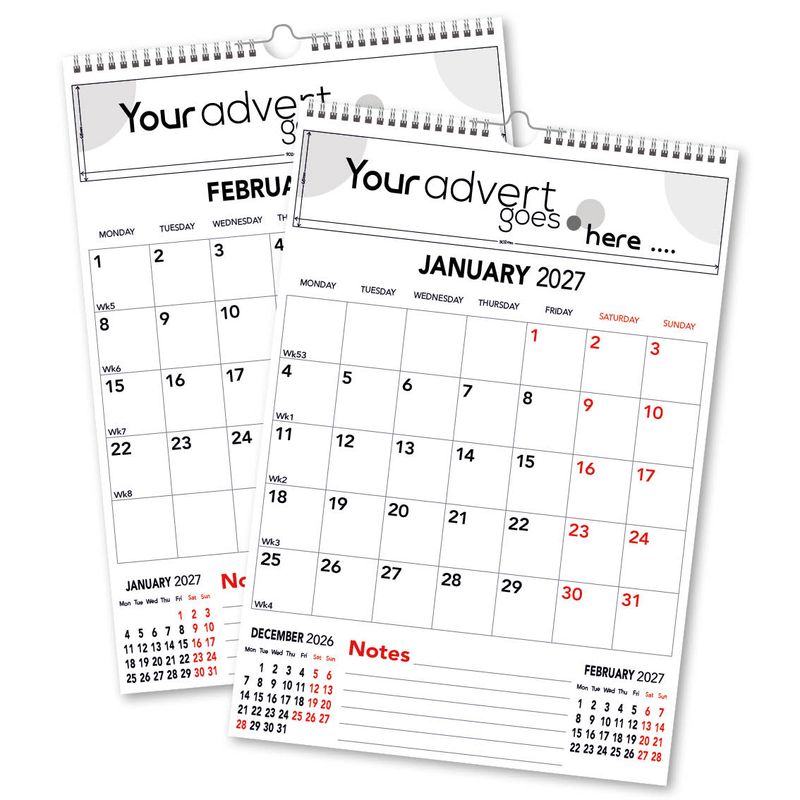 Commercial Organiser Wall Calendar, 2027 edition