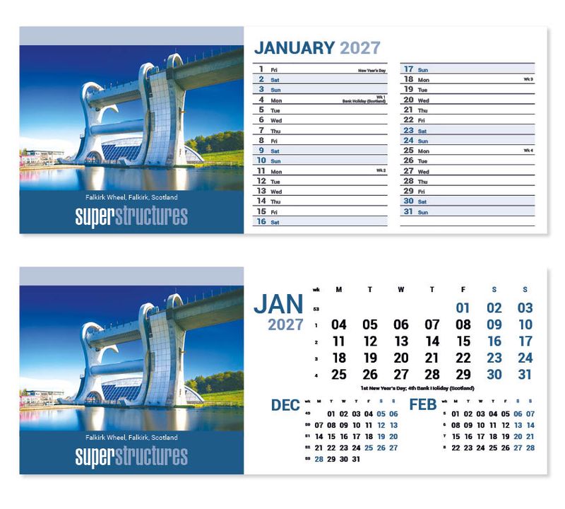 super structures desk calendar 2027 1
