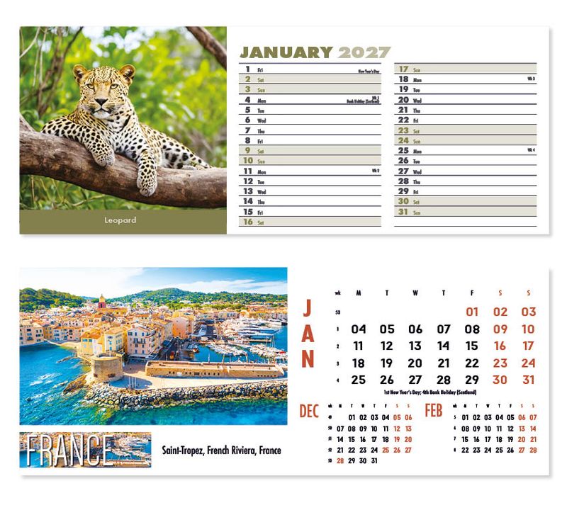 world escapes roam free desk calendar 2027 1
