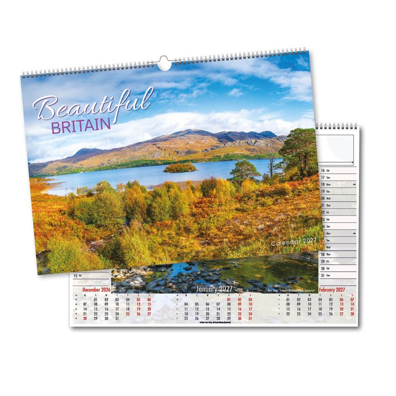Beautiful Britain Landscape Wall Calendar, 2027 edition