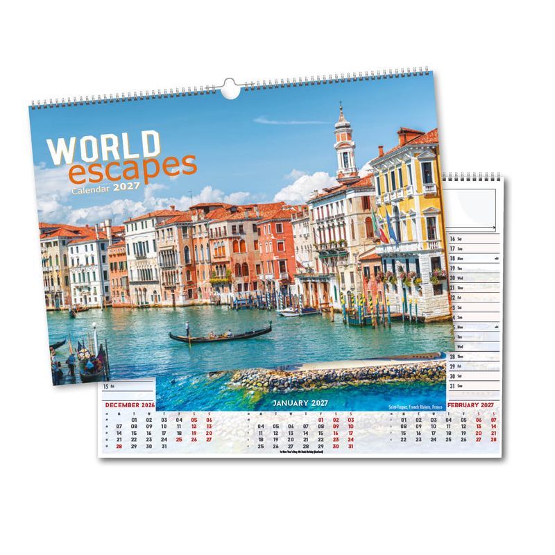 World Escapes Landscape Wall Calendar, 2027 edition