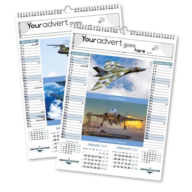 Amazing Aviation 6 Leaf Mini Memo Calendar, 2027 edition