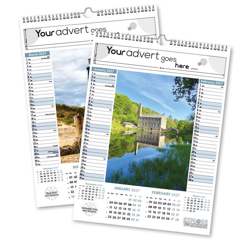 Explore Yorkshire 6 Leaf Mini Memo Calendar, 2027 edition
