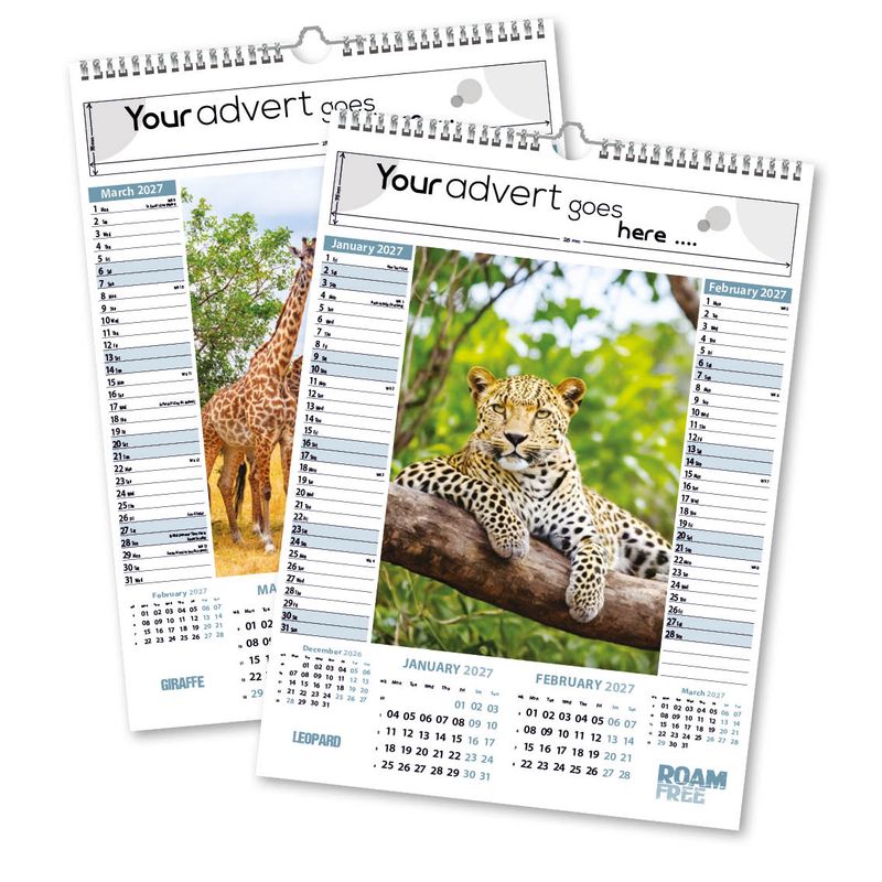 Roam Free 6 Leaf Mini Memo Calendar, 2027 edition